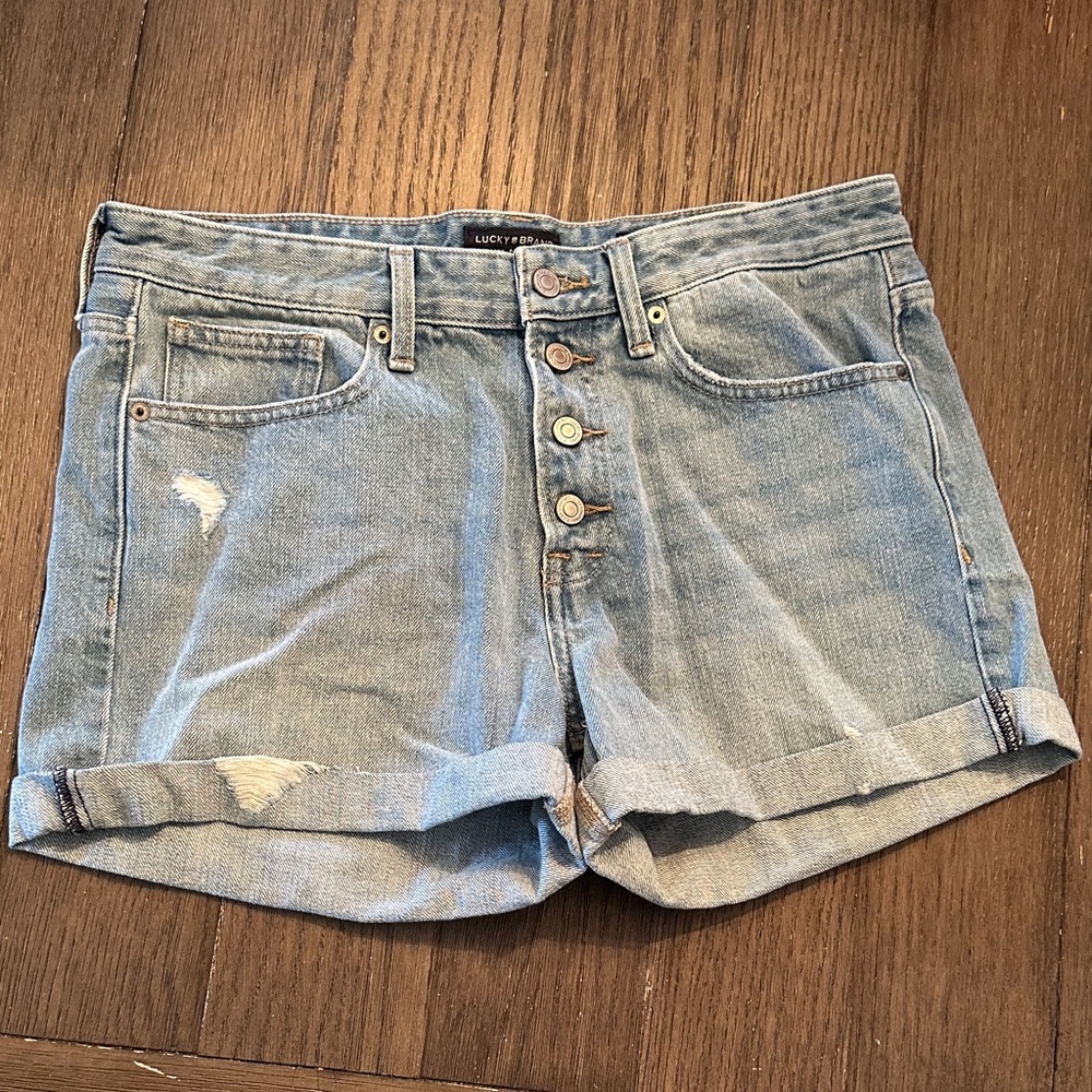 Lucky Brand Light Blue Boyfriend Jean Shorts